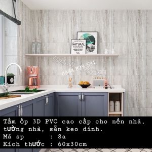 MS 8a - Tấm ốp 3D PVC cao cấp cho nền nhà, tường nhà, sẵn keo dính.