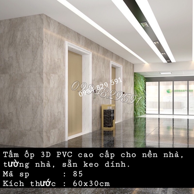 MS 85 -Tấm ốp 3D PVC cao cấp cho nền, tường nhà, sẵn keo dính