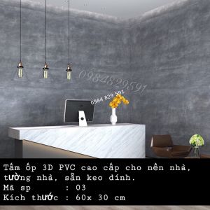 MS 03 -Tấm ốp 3D PVC cao cấp cho nền, tường nhà, sẵn keo dính